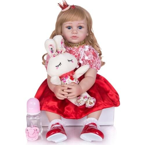 Bebes Reborn Baby Doll Toys 24'' 60 cm Silicone Soft Reborn Princess Doll For Whosale Kids Birthday XMAS Gift Menina Baby Toys