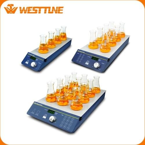SP-100/200/300 Lab Digital 4/8/12 Multi-positions Magnetic Stirrer 1200rpm for Max 400ml*12 Flasks