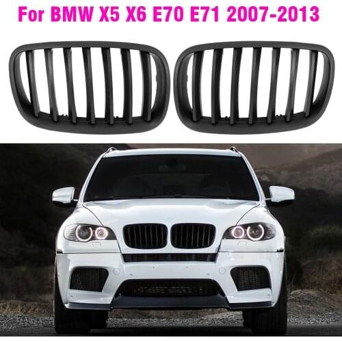 Matt Black Front Grille Sporty Style Replacement Hood Grill For BMW E70 E71 X5 X6 2007 2008 2009 2010 2011 2012 2013 2014