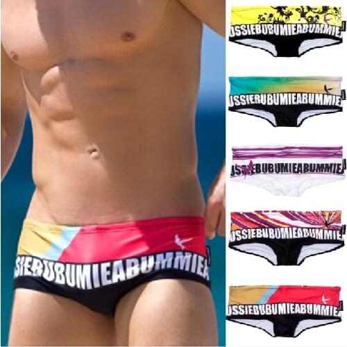 AUSSIEBUM Mens Swim Pants Mens Swimsuit Flat Pants Pool Beach Fashion Triangle Swim Pants