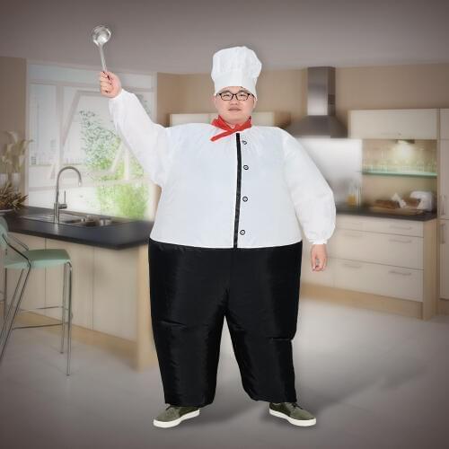 Chef Inflatable Costume Women Men Adults Air Blown Suits Halloween Party Carnival Cosplay Outfit Purim Cook Oktoberfest Jumpsuit