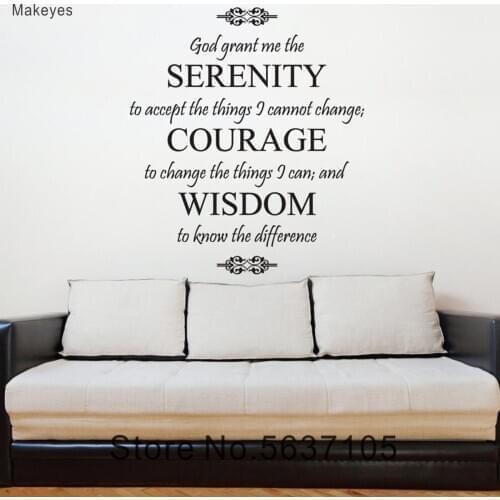 Makeyes Serenity Prayer Wall Stickers Livingroom Sweet Decoration Wall Decals Vinyl Wall Art Design House Wall Decor Quotes Q075