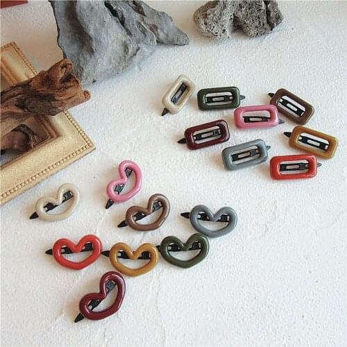 New 1PCS Fashion Heart Acetate Geometric Hair Clips For Women Girls Headband Sweet Hairpins Barrettes Hair Accessories