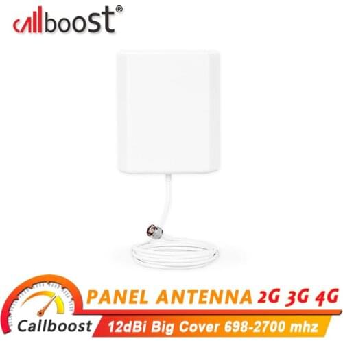 Callboost 12dbi panel antenna for gsm 2g 3g 4g signal booster mobile cellular amplifier 698-2700mhz indoor antenna for amplifier
