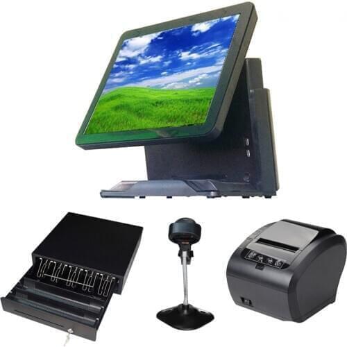 PCwholeset pos terminal built-in card reader VFD POS Hardware capacitive touch screen cash register