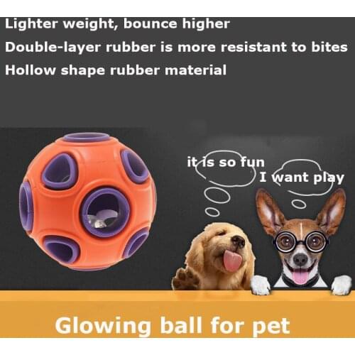 Pet interaction feed the dog cat Luminous Sounded Elastic ball for training exercise intelligence