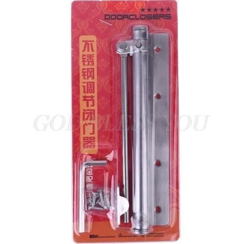 Single Spring Strength Adjustable Stainless Steel Automatic Closing Door Closer for Home Bedroom Wooden/Metal Door Drop Shipping