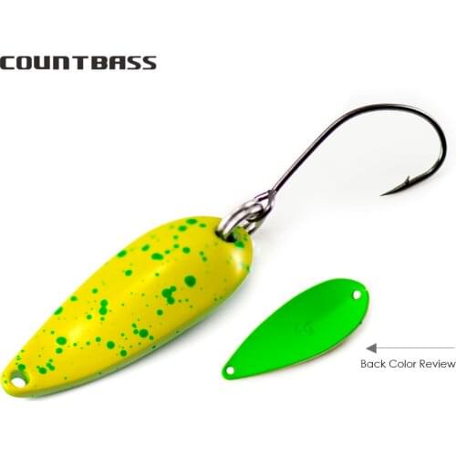 COUNTBASS Trout Spoons 2.4g and 4g Fishing Lures With Single Hook Casting Metal Baits for Salmon Pike Bass Brass Material