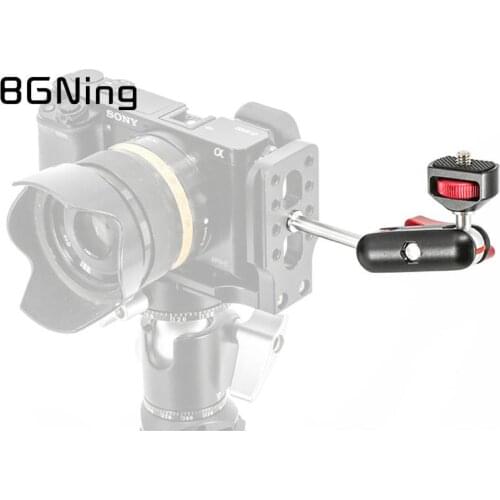 Articulating Double Ball Head Shoe Mount Adapter Magic Arm 1/4" Screw for Smartphone Monitor Video Light DSLR Camera Cage