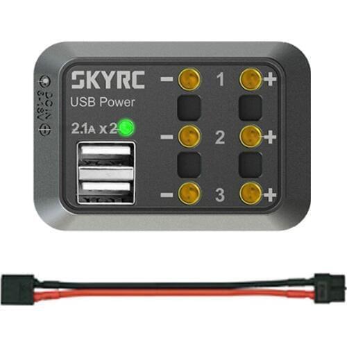 SKYRC 6-18V DC Power Distributor Multi Output 10A XT60 Plug Banana Plug banana connector alligator clips USB 5V 2.1A RC part