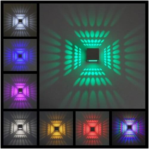 Modern Led Wall Light RGB Wall Sconce 3W Multicolor Decoration Lamp for Aisle Bedroom Corridor Porch KTV BAR