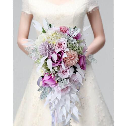 Wedding Romantic Bouquet Bride Bridal Bouquets Bridesmaid Bouquet Artificial Flowers Valentines Day Confession Party Church