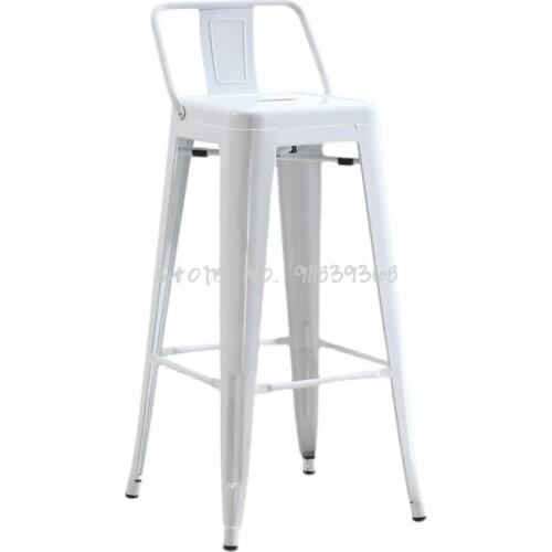 Light Luxury Bar Chair Back Chair High Stool Iron Industrial Style Modern Simple Household Nordic Leisure Bar Chair