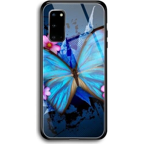 Ymphony Butterflies Phone Case Tempered Glass For Samsung S7 S8 S9 S10E S20 21 30 Plus ultra Note 8 9 10 Plus A7 2018
