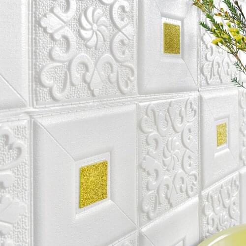 DIY Creative Brick Foam Panels 3D Wall Stickers Self-adhesive DIY Embossed Stone Wallpaper Home Decor Living Room Kitchen Decor