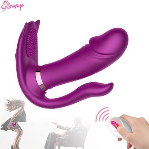 9 Speed Heating Butterfly Dildo Vibrator Clitoral stimulator Vibrating Panties Smart Jump eggs Vagina G spot Vibrator for Women
