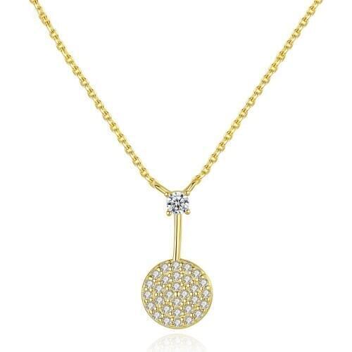 MetJakt S925 Sterling Silver Zircon-Inlaid Simple All-match Womens Necklace