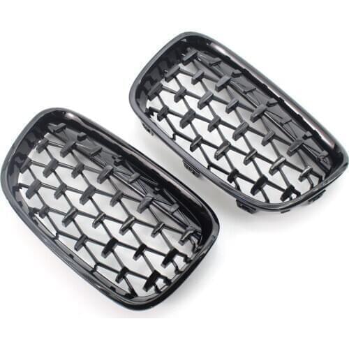 1 Pair Racing Grills ABS Meteors Kidney Front Grille Auto Racing Grille for BMW 1 Series F20 2011-2014 Modified Racing Grills