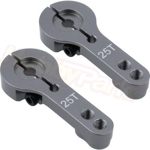 2 pcs CNC Alloy Aluminum Servo Horn 25T For 1/8 1/10 Scale RC Model Car Robot Boat Airplane Steering Arm Axial Savox Servos etc