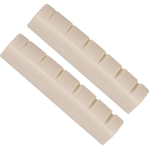 2 Pieces 6 String Right Handed Acoustic Guitar Nut Slotted 44x6x9.8-9mm