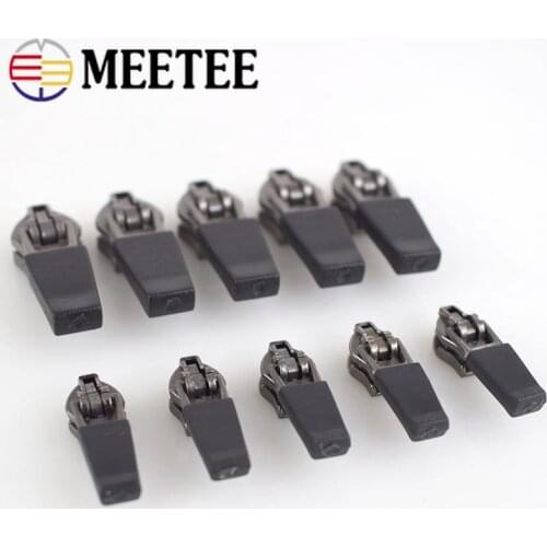 Meetee 3# 5# Anti-loading Waterproof Zipper Sliders Reverse Installation for Invisible Nylon Zippers Bag Jacket Zips Head Pull