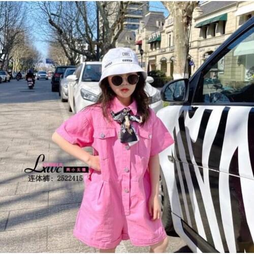 2021 new wholesale girls overalls summer cotton fashion girls shorts 4-10t B195