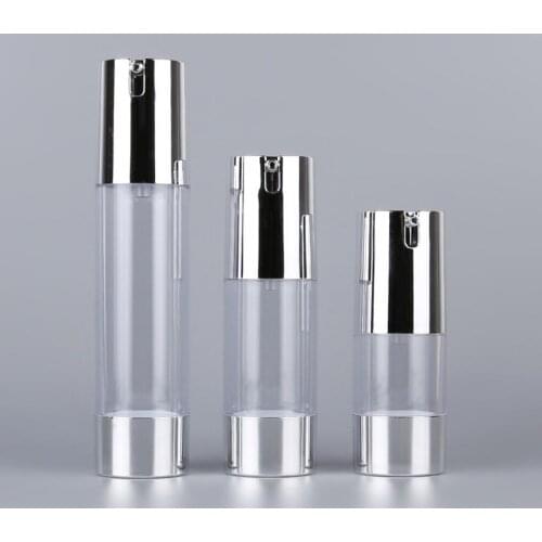 30ml clear airless bottle silver pump lotion emulsion serum hyaluronic toner ANTI SUNSHINE essence skin care cosmetic packin