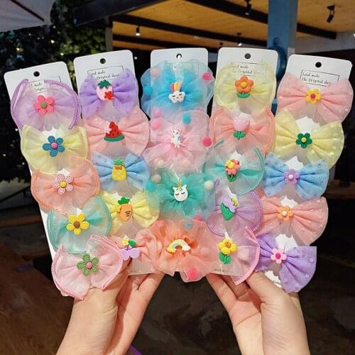 4/5Pcs Children Cute Cartoon Flower Hairpins Barrettes Girls Lovely Colors Hair Clips Kids Baby Sweet Barrette Hair Accessories