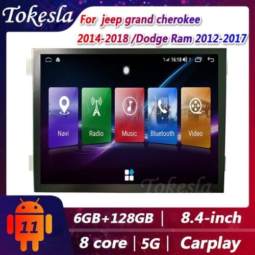 Tokesla Car Radio for jeep grand cherokee 2014-2018 Dodge Ram 2012-2017 Android Stereo receiver DVD Multimedia Gps Navigation 5G