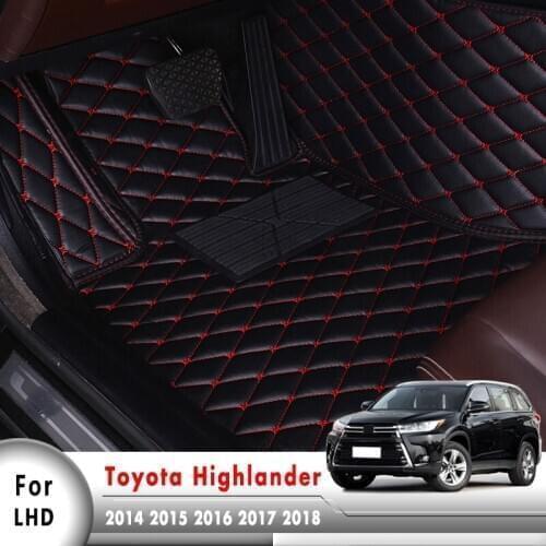 Auto Carpets Interior Accessories 7 seats Car Floor Mats For Toyota Highlander 2014 2015 2016 2017 2018 2019