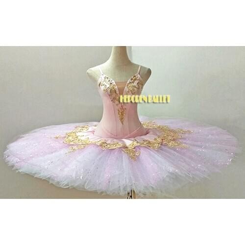 Ballet Dance Costumes For Breadcrumb Fairy Sleeping Beauty/Stiff Tulle Pre-professional Peach Sugar Ballet Dance Pancake Tutu
