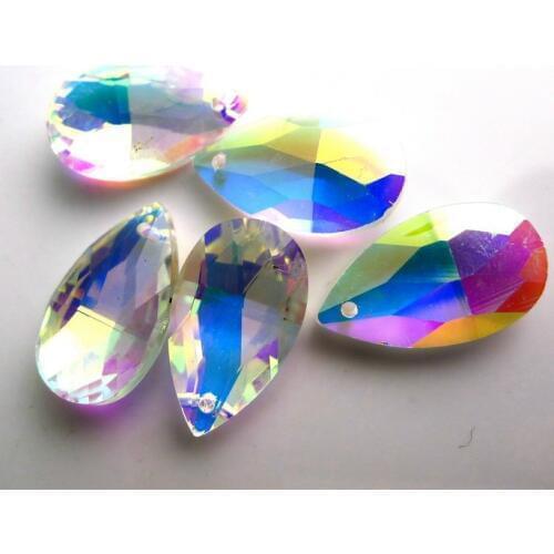 Free Shipping! Wholesale AAA Top Quality 22mm 6106 Crystal almond/pear Pendant Crystal Half AB Coating colour 50pcs