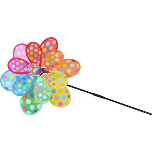 Double Laser Sequins Windmill Colorful Wind Spinner Home Garden Decor Kid Toy