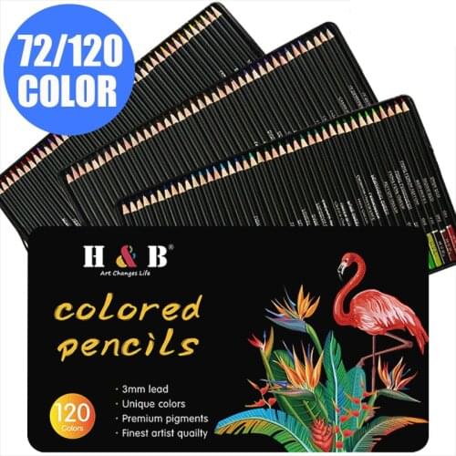 72/120 Colors Crayola Oily Color Pencil Artistic Color Lead Brush Sketch Wood Pencils Set Hand-Painted Child School Supplies