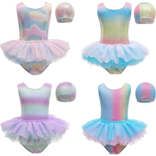 Baby Girls Swimwear Kids Sleeveless Print Backless Flower Cute Swimsuits Toddler Girls Tutu Swimsuit Skirt Child Summer Swimwear