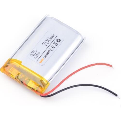 3.7V 700mAh Rechargeable li Polymer Li-ion Battery For bluetooth headset MP3 MP4 speaker mouse recorder 072540 702540