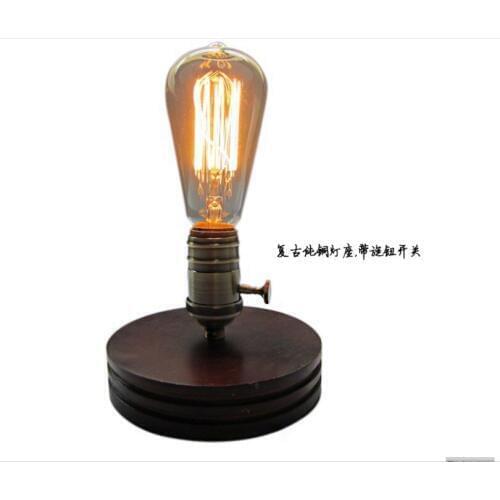 Loft Industrial vintage nature wood base table lamp simpe modern reading desk lamp for study bedroom living room workroom