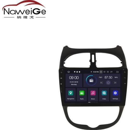 NaweiGe 9Inch Android Octa core 9.0 PX5 4+32GB Car dvd for Peugeot 206 Autoradio GPS Navigation Car Multimedia Players Car Radio