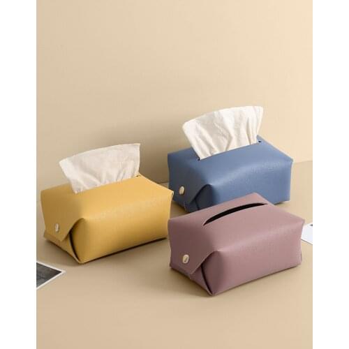 Nordic Living Room Tissue Box Creative Cute Home Office Storage Bathroom Leather Tissue Box Dispenser Rangement Household Eg50zj