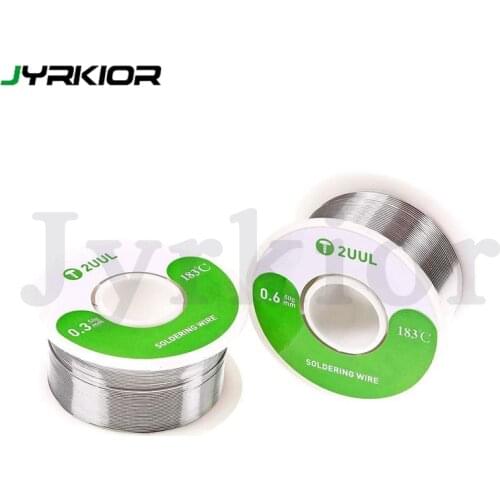 2UUL Diameter 0.3mm 0.6mm 100M 50g 183 Dgree Tin Wire Rosin Solid Flux Core Solder Wire For Electrical Soldering Welding