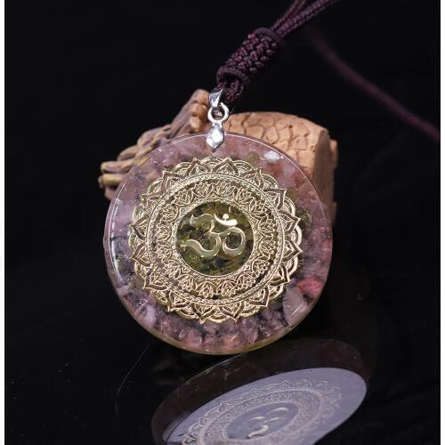 Reiki Orgonite Divination Pendant Necklace Natural Energy Crystal Guardian Pendant Enhances Fortune Jewelry Unisex