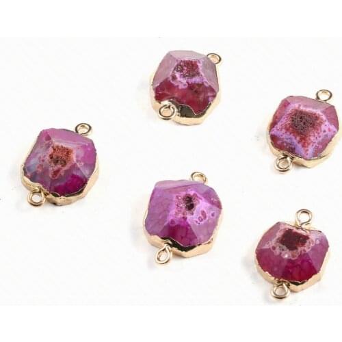 Natural Stone Pendant Double Hole Connector Charm Pendant Beads for DIY Jewelry Accessories Jewelry Making Supplies Size 16*32mm