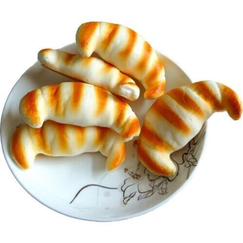 Lanyard Strap Car Key Rings Kawaii Soft Croissant Bread Fun Phone Straps Soft Hand Pillow Kids Toys Gift