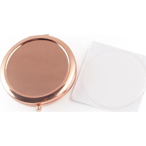 Rose Gold compact mirror large with 58 mm Epoxy Sticker