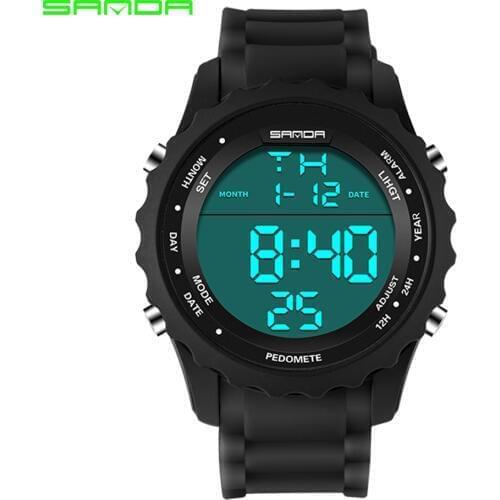 Sanda Large Dial Outdoor Men Sports Watches LED Digital Wristwatches Waterproof Alarm Chrono Calendar Casual Relojes Mujer
