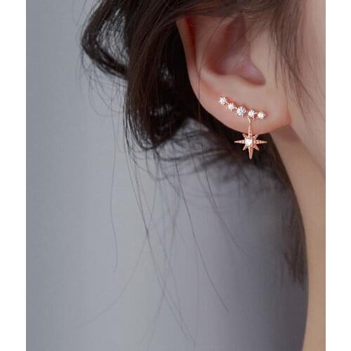 Stud Earrings For Women Star Zircon Geometric Fashion Korean New Trend Hot Sale High Quality Girlfriend Gifts Jewelry BOYULIGE