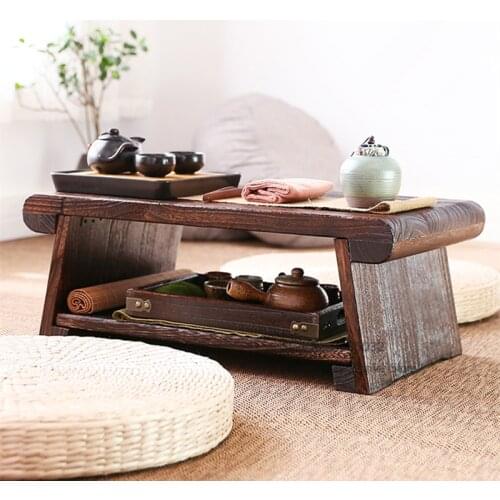 Folding Low Floor Table Modern Minimalist Compact Tatami Coffee Table Wooden Japanese Tea Table For Living Room