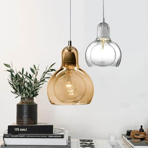 Modern Glass Pendant Light Bulb Pendant Lamp LED light Fixture For Living Room Kitchen home Lighting Nordic Table Hanging lamp