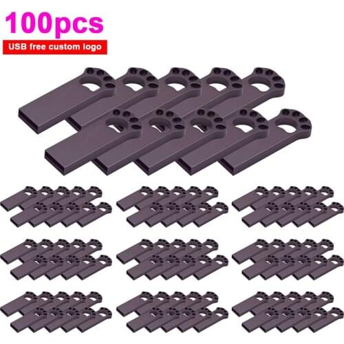 100pcs logo free Waterproof Mini Metal USB Flash Drive 128GB 64GB 32GB 16GB 8GB 4GB memory stick pendrive u disk For photography