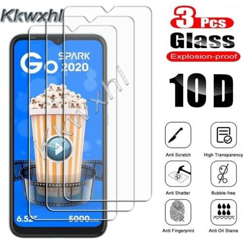 3PCS Tempered Glass For Tecno Spark Go 2021 Pouvoir 4 Pro Spark 5 Air 6 2020 Spark5 Spark6 Protective Screen Protector Film